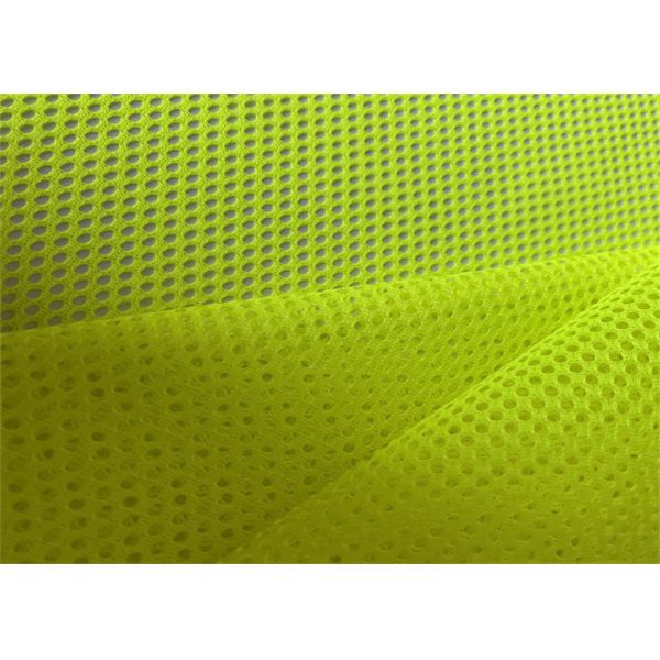 Buy Plain Yellow Fluorescent Mesh Fabric 100% Polyester For Traffic Safety Vest at wholesale prices