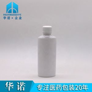 Customized Printing PET Mouthwash Bottle 200mL with White Cap and Printed Cap