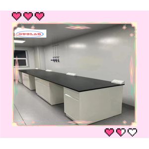 Cold-rolled Steel Frame Chemistry Lab Furnitures with Glass Shelf