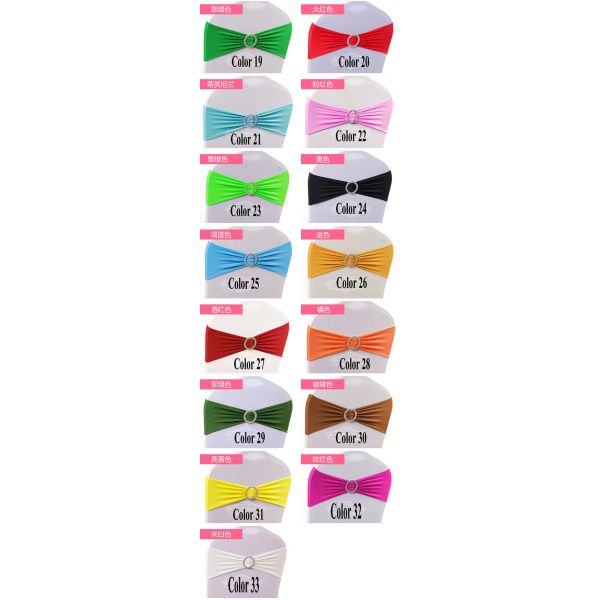 Coloured Spandex Sash Universal Lycra Chair Sash For Wedding party Decoration Lycra Band Bow Tie Band