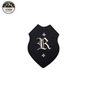 China R Letter Royal Custom Embroidered Patches No Minimum 3D Any Shape Available on sale