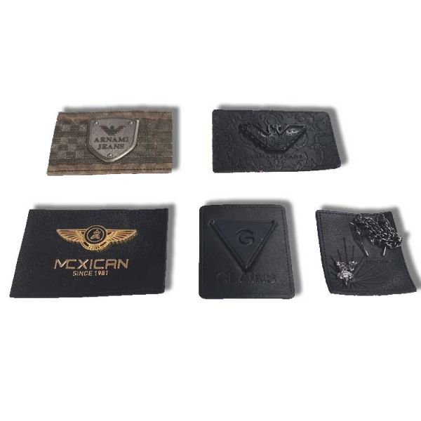 PU Leather Luggage Bag Tag Logo Label With Metal Logo Patch Custom Wholesale Handmade Fashion DIY Gifts Genuine Leather Embossed