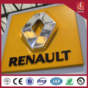 China Outdoor LED Illuminated 3D Laser Electroplating Chrome auto signage on sale