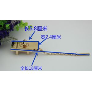 Light gold zinc alloy square metal shiny brand handbag clip lock