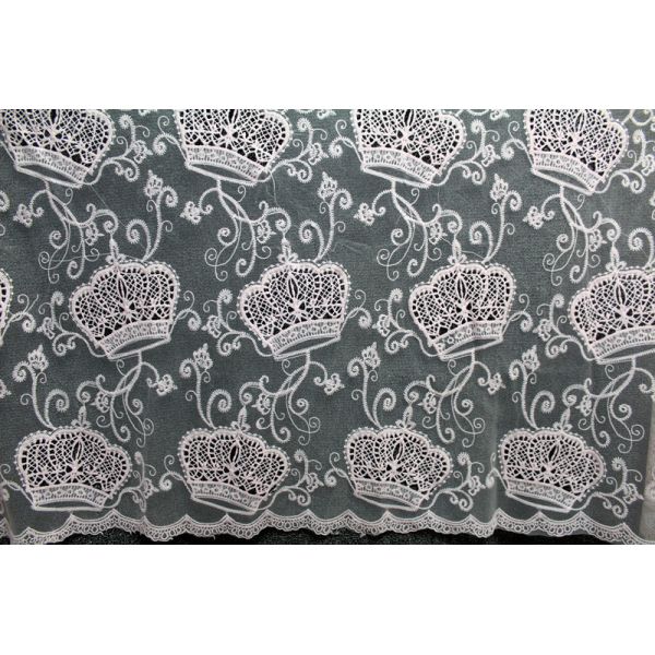 Apparel Accessories Mesh based Crown Style Embroidery Lace Fabric Crown in