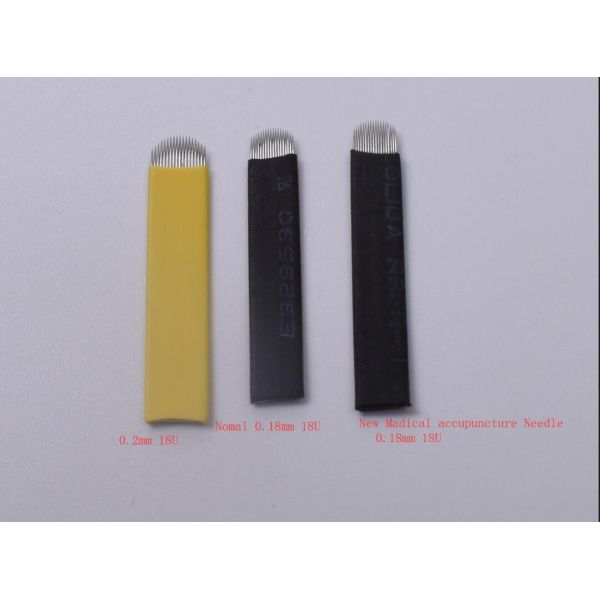 Eyebrow Tattoo Nano 0.18mm 18 U Shape PMU Microblading Blade Medical Acupuncture Stainless Steel Needle