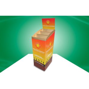 Strong Custom 3 Tier POP Cardboard Dump Bins UV Coating With 4color CMKY Offset