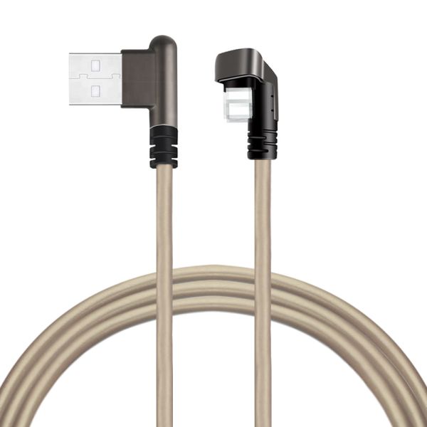 Buy 2 M Cell Phone Right Angle USB Cable Durable TPE IPhone Cable Charger Support at wholesale prices