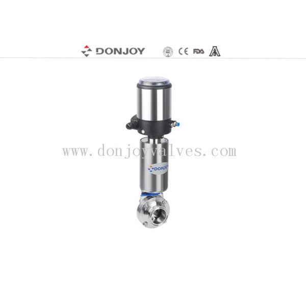 Sanitary pneumatic threaded butterfly valves, Stainless Steel acutator valves