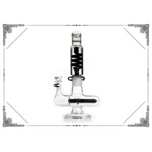 Cross 14'' Glass Water Pipe With Freezable Glycerin Coil Bongs Inline Perc