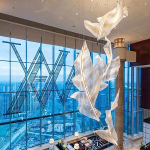 Customised Leaf Shape Pendant Light Creative Personalised Crystal Large