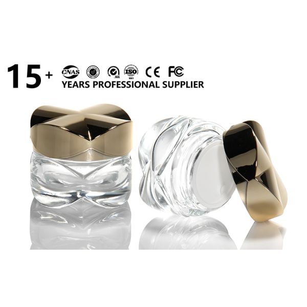 Glass Cream Jars Cosmetic Packaging Empty 15ml 20ml 30ml 50ml Amber Clear Glass Skin Body Lotion Cream Jar