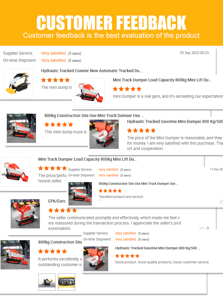 Factory Direct Sales Full Hydraulic Crawler Small Dumper Truck 500kg Construction Farm Manor Mini Dumpers