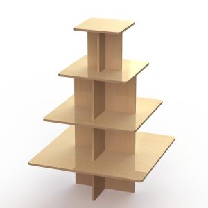 4 Square Shelves Retail Display Stands KD Structure MDF Table Display