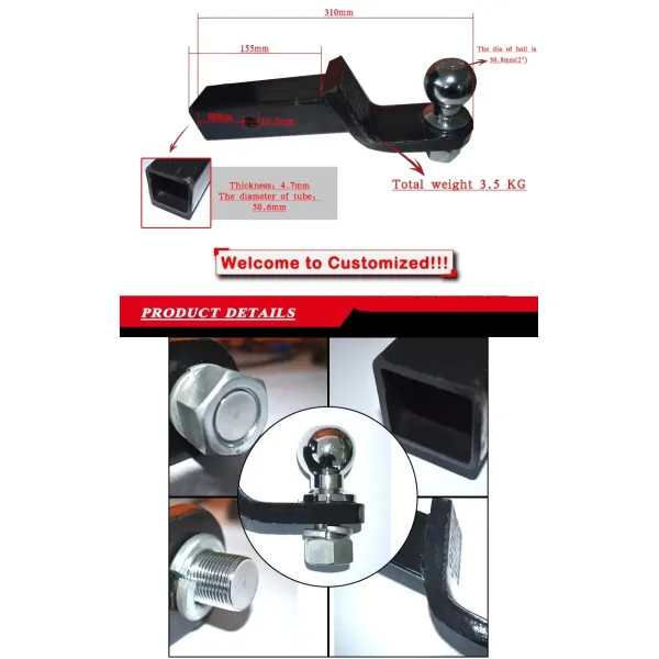 Carbon Steel Trailer Parts 2 Inch Electroplated Trailer Ball