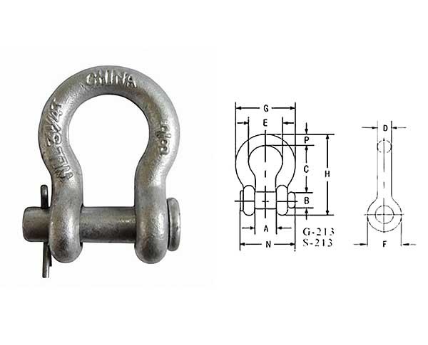 Buy Hoist Chain 5 Ton Shackle Galvanized Screw Pin Anchor Custom at wholesale prices