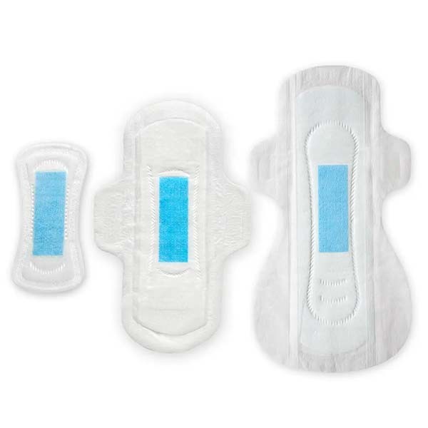 Women Anion Chip Sanitary Pads Blue Printing Strip Cotton Organic Ultra Thin Pads