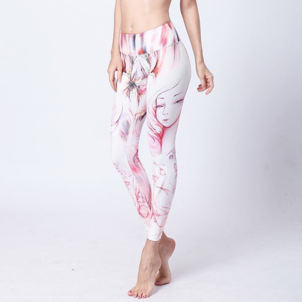 CPG Global Women's Outdoor Leggings Sport Running Pants Yoga Beauty Girl Pattern HK44