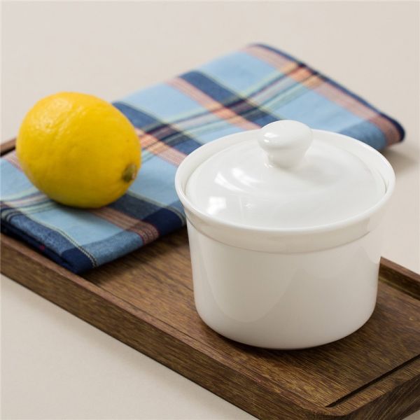 Restaurant Lead Free Waterproof Ceramic Bowl With Lid