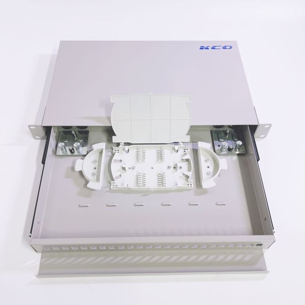 19 Inch Indoor Rackmount Fiber Optic Terminal Box with 24 Ports and Drawer Type Design