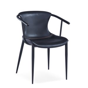 Hotel Saddle Leather 48cm Metal Restaurant Chairs