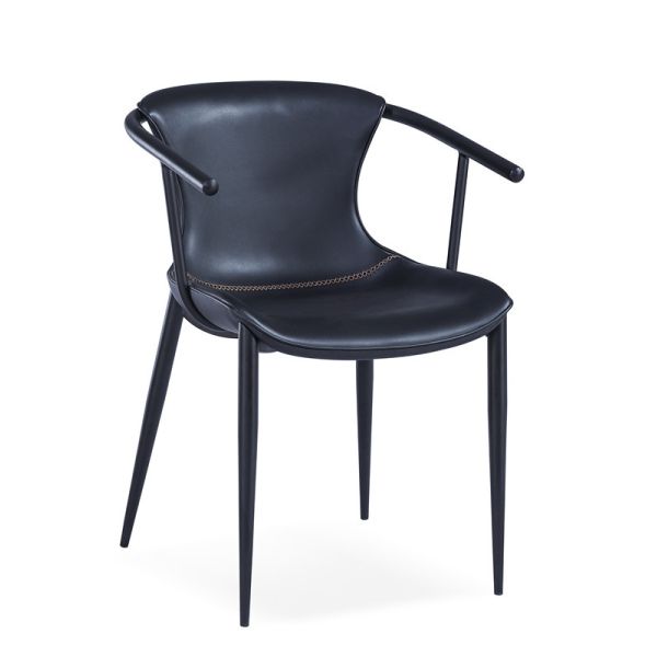 Buy Hotel Saddle Leather 48cm Metal Restaurant Chairs at wholesale prices
