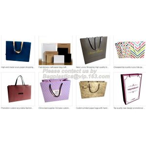 High Quality And Fancy Customized Black Printed Luxury Gift Paper Shopping Bag,