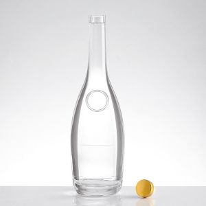 Customize 500ml Tall Thin Glass Whisky Vodka Bottle with Corks