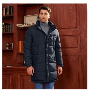 Long Hooded Winter Thickened Down Jacket Versatile All Occasions Four Pockets