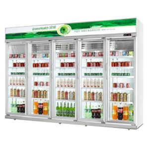 Three Glass Door Commercial Beverage Cooler / Wine Beverage Chiller