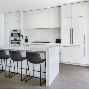 Home Furniture Modern Matte White Plastic Kitchen Cabinets