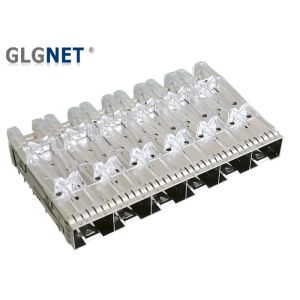 Light Pipes Press Mounting SFP Cage Connector 1x6 Ganged 10G Ethernet ISO
