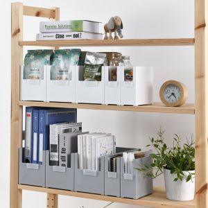 Japanese style white plastic storage box set home kitchen office organizer space