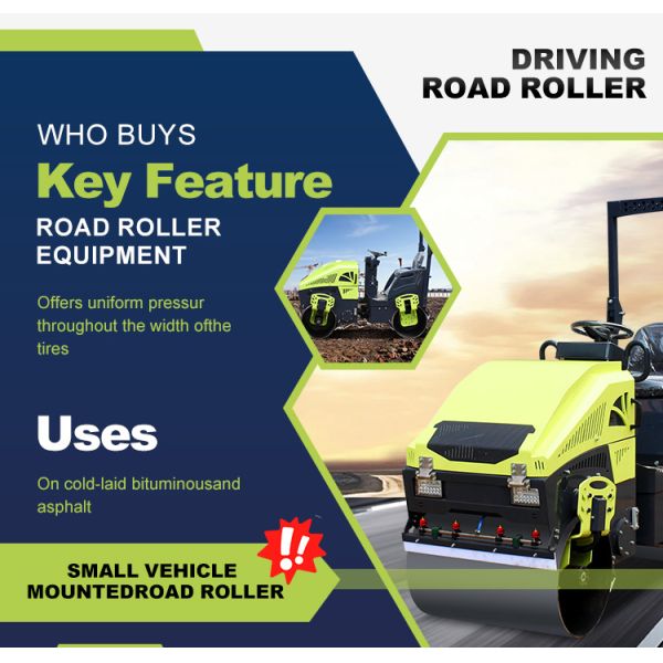 Hot Sale Vibratory Road Roller with EPA Engine CE Certified 1 Ton Road Roller Asphalt Roller