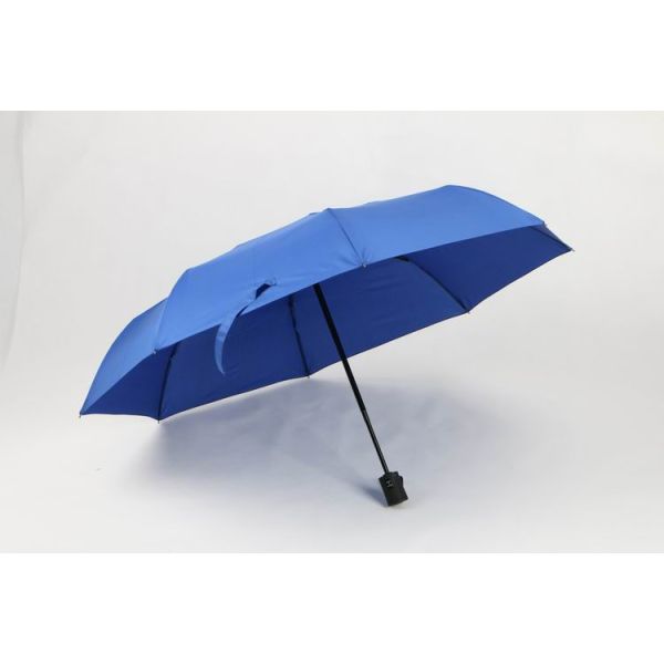 21 inch royal blue auto open close umbrella with black rubber coating plastic handle