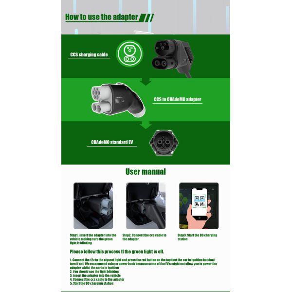 250A CCS2 To CHAdeMO Adapter DC Fast EV Charging Adapter Combo 2 To CHAdeMO EVSE Adapter For Nissan Leaf Owner