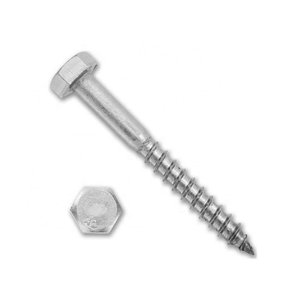 1/4"-1 1/4" ASME B 18.2.1 Stainless Steel Hex Head Wood Screws/Hex Lag Bolts