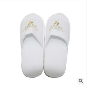New customed logo promotional cheap hotel cotton cloth slipper