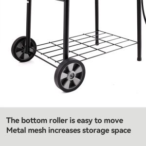 Smokeless Barrel Smoker BBQ Grill with Piezoelectric Ignition and Convenient