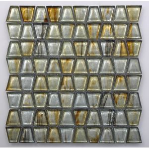 Quality Latest Iridescent Series Glass Mosaic with Trapezoid shape T3654L01 for sale
