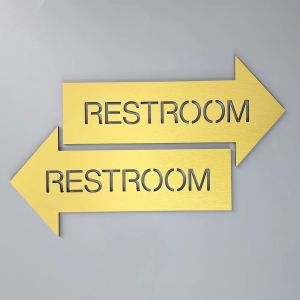 Building Office Washroom Restroom Arrow Sign Rustproof Waterproof