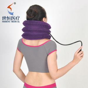 Fast shipping neck collar soft breathable flannel cervical traction inflatable