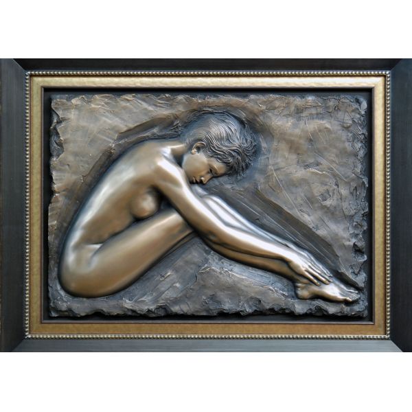 Professional Metal Relief Sculpture , Nude Woman Wall Relief Sculpture