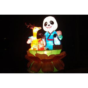 Customized Chinese Panda LED Lantern For Outdoor / Indoor Amusement Park