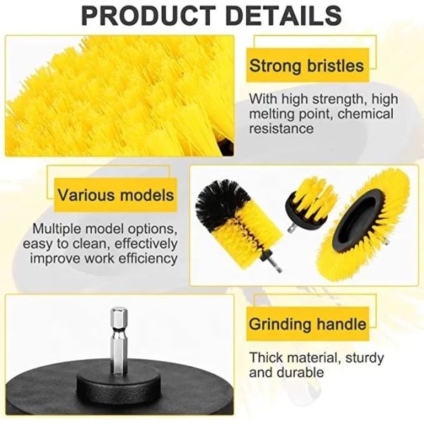 Drill Brush Set for Cleaning - Power Scrubber Brush Towel Kit with Extend Attachment for Car View More