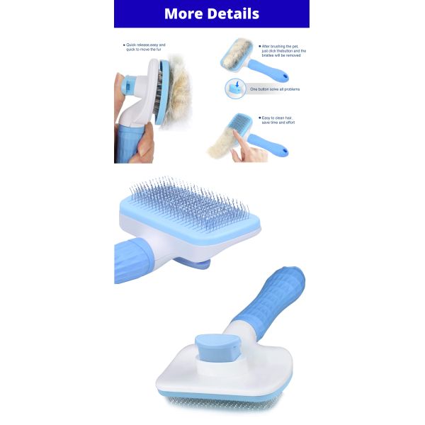 Self Cleaning Pet Brush Hair Remover Pet Hair Removal Shedding Slicker Brush Comb