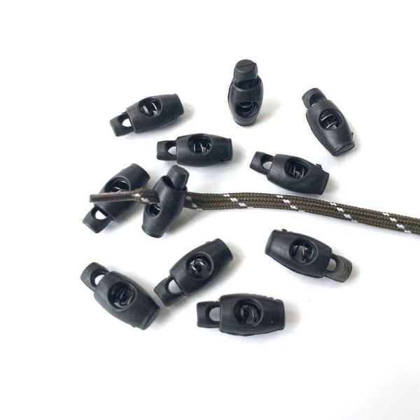 2021new popular fashion design plastic black 6mm elastic cord stopper for clothing
