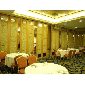 Quality Sound Insulation Folding Restaurant Partition Wall With Aluminum Frame for sale