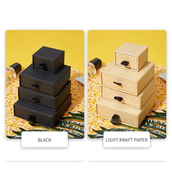 Luxury Small Gift Drawer Slide Craft Paper Boxes Jewelry Package Gift Boxes With Ribbon