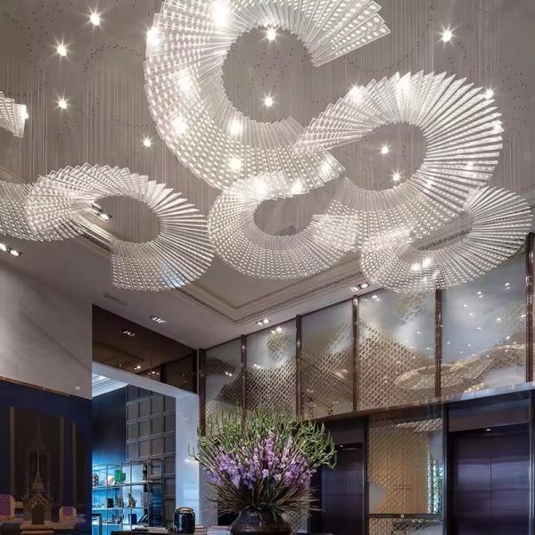 Modern Luxury Unique Glass Engineering Non-customized Large Chandelier Lighting